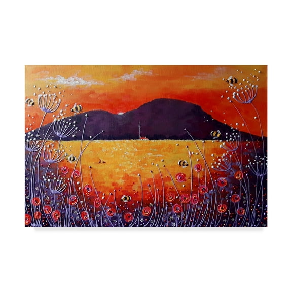 Trademark Fine Art 'Sunset Bumblebees' Canvas Art by Angie Livingstone