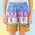 thumbnail image 2 of Ludearly Ice Cream Shorts Boys Girls Elastic Waist with Pockets Summer Cool Cute Preppy Ice Cream Baseball Shorts 2-14 Years, 2 of 4