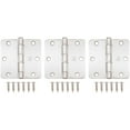 thumbnail image 3 of Stone Harbor Hardware 3-1/2" Door Hinges, 1/4" Radius Corner, Satin Nickel, 3-Pack, 3 of 4