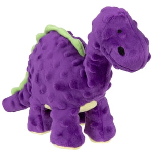goDog Dinos Bruto Squeaky Plush Toy, Medium Purple