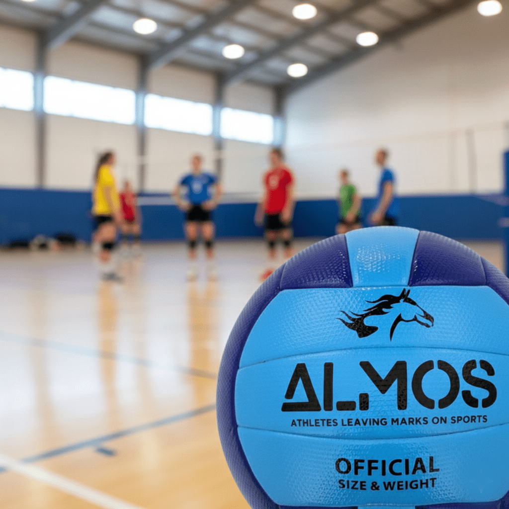 Almos Match Volleyball for Club, Indoor and Outdoor Play, Official Size 5 - Blue