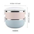 thumbnail image 7 of Delaman Thermal Lunch Box Travel Portable 2 Layer Stainless Steel Bento Box Food Container,Pink&Blue, 7 of 7