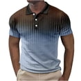 thumbnail image 1 of Birdeem T-Shirt Blouse pour Hommes Décontracté Imprimé à Manches Courtes Col Rabattu Boutons Fente Latérale Hauts, 1 of 9