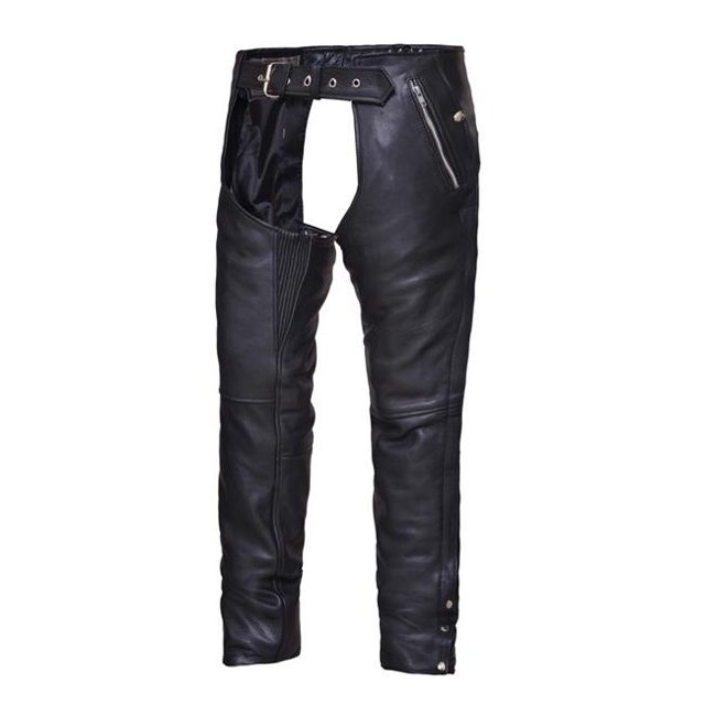 Chaps de Moto Unisexes à 4 Poches avec Doublure à Pression, Noir - 3TG