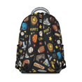 thumbnail image 3 of Football and Basketball Black Pattern Backpack for School, Cute School Bag with Adjustable Shoulder Straps and Padded Back, 15.3"x11"x7.1", 3 of 5