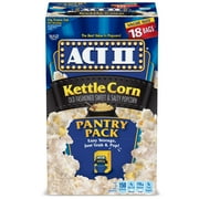 Act II Kettle Corn Microwave Popcorn, 2.75 oz, 18 count
