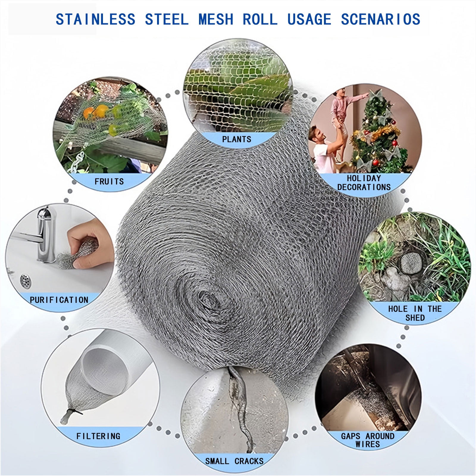 Yhmxh 12.7*1000cm Copper Mesh for Pest, Water & Rust proof Copper Mesh Roll for mice rat rodent repellent, Mice & Rodent Control, for Homes, Gardens & Decor, Rust & Bacteria Resistant, Long Lasting
