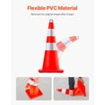 thumbnail image 4 of VEVOR Safety Cones, 10PCS 28" Traffic Cones, PVC Orange Construction Cones, 2 Reflective Collars Traffic Cones with Weighted Base and Hand-Held Ring Used for Traffic Control, Driveway Road Parking, 4 of 9