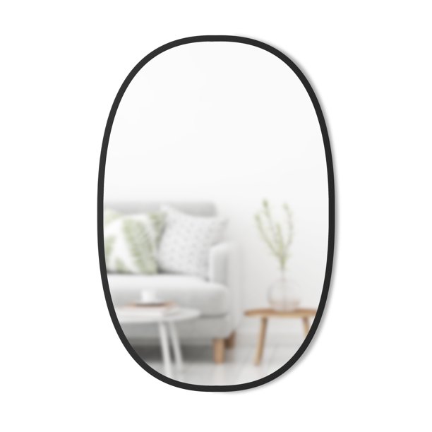 Umbra Hub 24x36 Inch Oval Mirror with Modern Rubber Frame