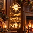 thumbnail image 2 of Bethlehem Star of Faith Lighted Nativity, Nativity Scene Christmas Window Decorations, Religious Theme Christmas Decorations for Living Room, Window, 2 of 7