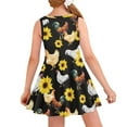 thumbnail image 6 of Renewold Personalized Sleeveless Beach Dresses for Birthday Gifts Chicken Sunflower Beach Party Mini Sundress Special Occasion Princess Dress for Girls 7-8T, 6 of 6