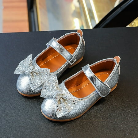 

Cathalem Toddler Size 7 Boots Girls Fashion Autumn Girls Casual Shoes Flat Light Solid Color Sequin Bow Cute Shiny Lavish Boots Silver 8 Years