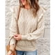 thumbnail image 3 of Casual Pullover Sweater, Ruffled Shoulder Woman Blouse Thickened Long Sleeve Round Neck  For Party For Home ANGGREK beis M, 3 of 7