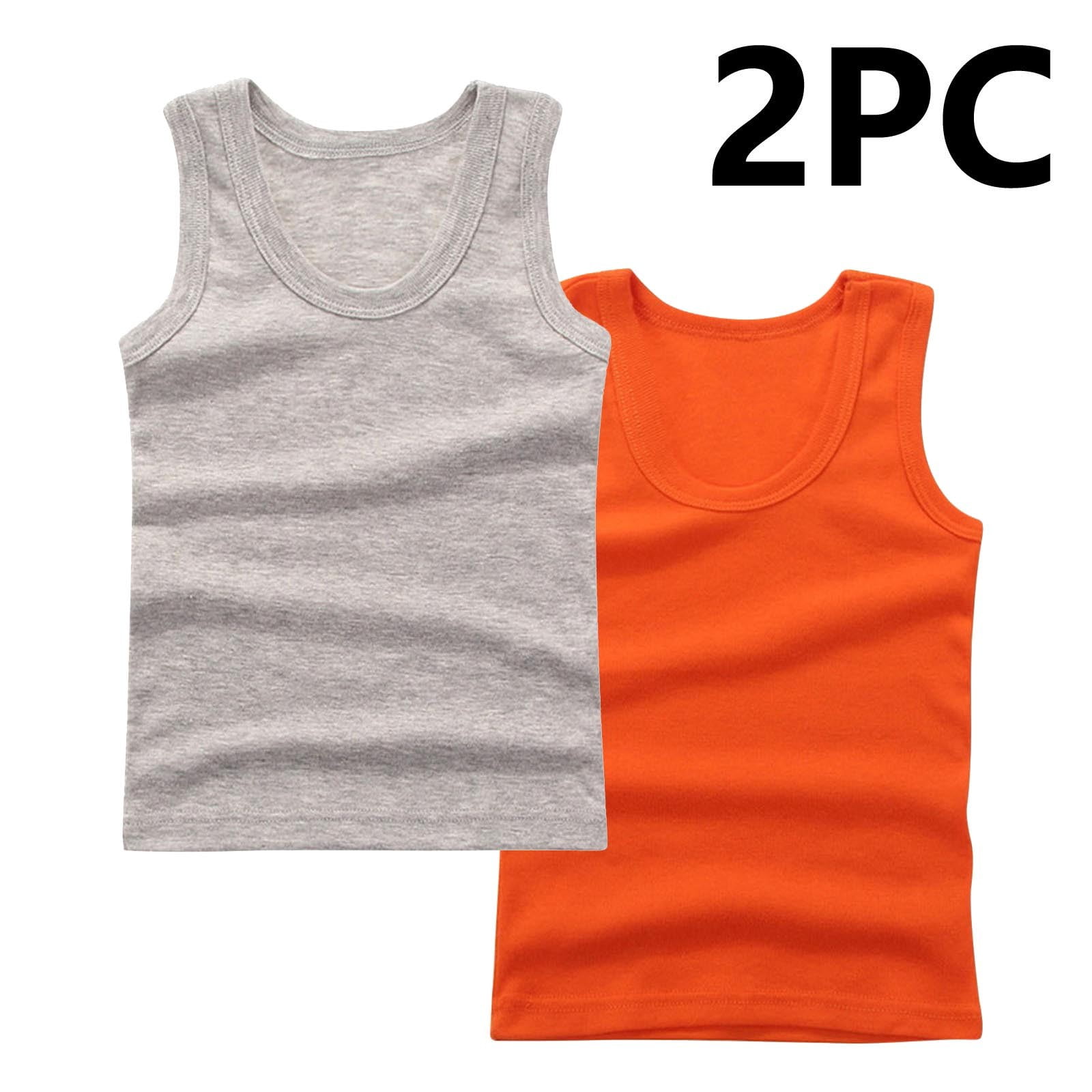 Eltusu Girls Tank Tops 2 Pieces Cotton Crewneck Sports Sleeveless Shirts Red Size 11-12 T