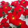 thumbnail image 4 of Guirnalda de flores de Pascua navideña, cadena de luces, decoración navideña para el hogar (2 juegos), 4 of 9