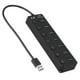 thumbnail image 1 of 7-Port USB 3.0 Hub 5Gbps High Speed with Key Switch, Power Adapter, USB Hub for PC (Black), 1 of 4