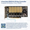 thumbnail image 4 of SYBA SI-PEX40142 5 Slot M.2 B-key SATA Base PCI-e 3.0 x2 Bandwidth Controller Card Require x16 Slot, 4 of 6