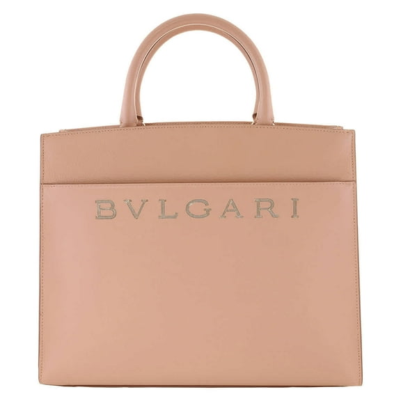 Bvlgari Leather Logo Tote Bag