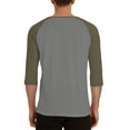 thumbnail image 7 of Ahabrexf Shirt, Men's Breathable Solid Color Raglan 3-Quarter Sleeve Round Neck Top, 7 of 7