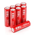 thumbnail image 1 of Baterías AA recargables EBL de 1,5 V 3000 mWh, paquete de 8, 1 of 9