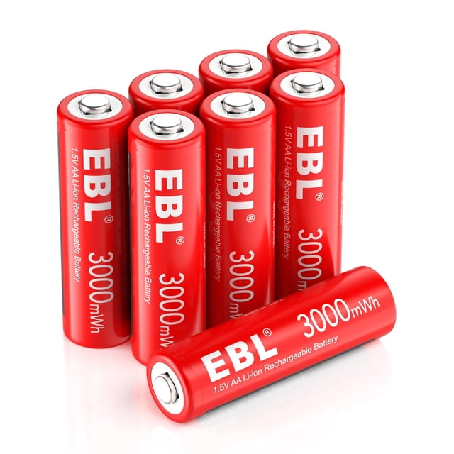 Baterías AA recargables EBL de 1,5 V 3000 mWh, paquete de 8