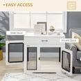 thumbnail image 3 of Barara King Dog House,Pet House,Dog Crate,Dog Crate Furniture with Soft Water-Resistant Cushion, Dog Kennel End Table with Drawer, White, 3 of 9