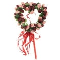 thumbnail image 2 of Corona de rosas de seda artificial en forma de corazón, decoración de boda Vino rojo, 2 of 9