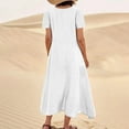 Summer Dresses for Women 2025 Ndbuld Women's Summer Solid Color Casual