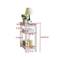 thumbnail image 3 of Kings Brand Furniture - Slim Wood Side End Table with Storage Shelves & Pull-Out Tray, Nightstand for Bedroom, Living Room, White, 3 of 3