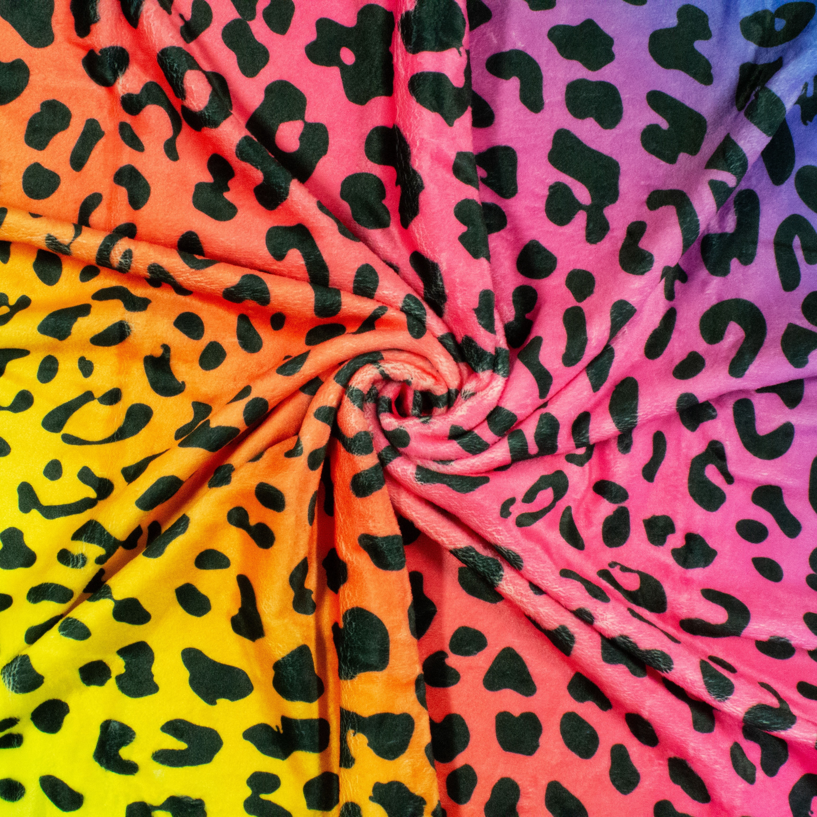 Everything Comfy Leopard Print Decorative Throw Blanket, 42" X 60", Rainbow Gradient/Black