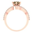 thumbnail image 4 of Clara Pucci 18K Rose Gold Round Cut 1Ct Simulated Champagne Engagement Ring + Matching Band - Luxury Box Included, 4 of 7