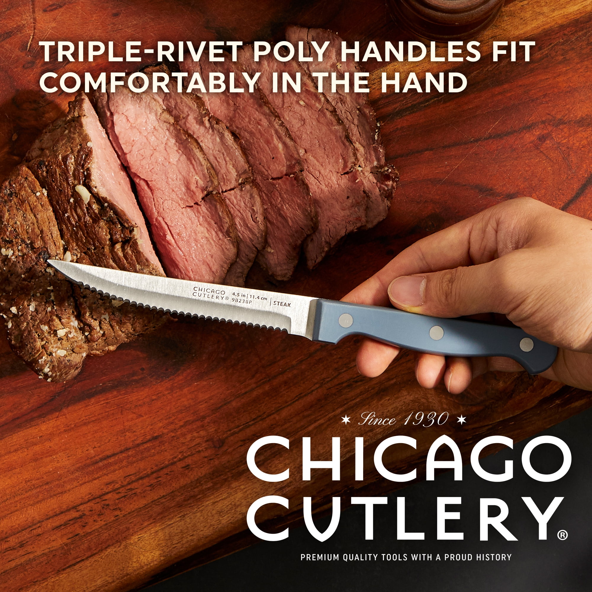 Chicago Cutlery Halsted 7-Piece Steak Knife Set with Wood Block