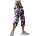 thumbnail image 6 of Endives Women's Casual Camouflage Print Cargo Pants Stretch Elastic Waist Tapered Pants With Pockets, 6 of 7