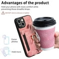 thumbnail image 6 of Phone Case for iPhone 14 Plus 6.7 inch Wallet Cover with Screen Protector and Wrist Strap Lanyard RFID Credit Card Holder Ring Stand i-Phone 14+ iPhone14Plus 5G i i14 + iPhone14 14Plus Women Men Pink, 6 of 13