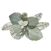 Handpainted Mystic Tropics Floral and Leaf Metal Wall Sculpture 37 x 20
