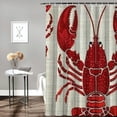 thumbnail image 2 of ONETECH Lobster Shower Curtain Multiple Sizes 100% Polyester Fiber Chic Modern Bathroom Decor 69x72, 2 of 7