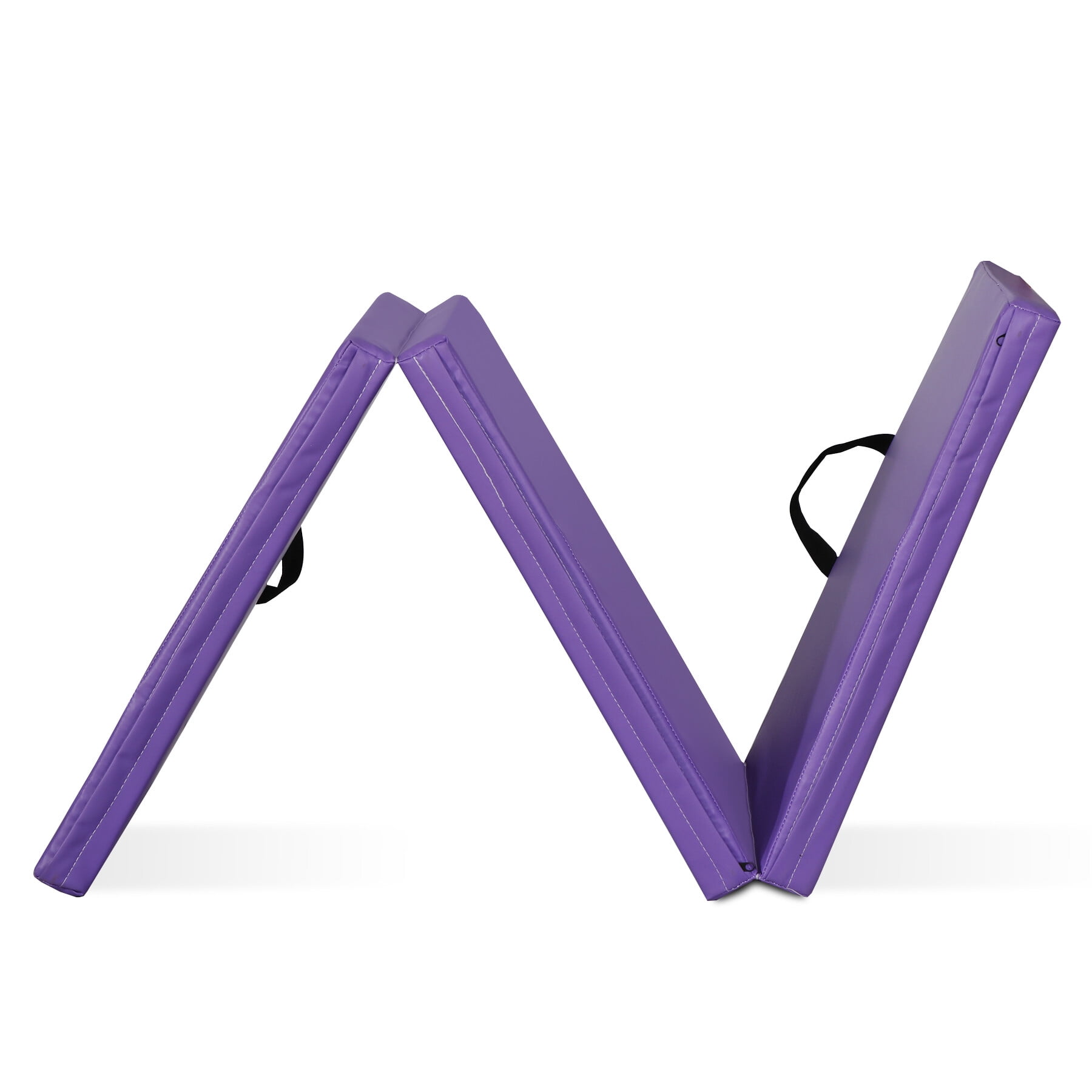 ZenSports 6’x2’ Tri-Fold Exercise Mat Portable Gymnastics Mat for Stretching Yoga Core Workouts Purple