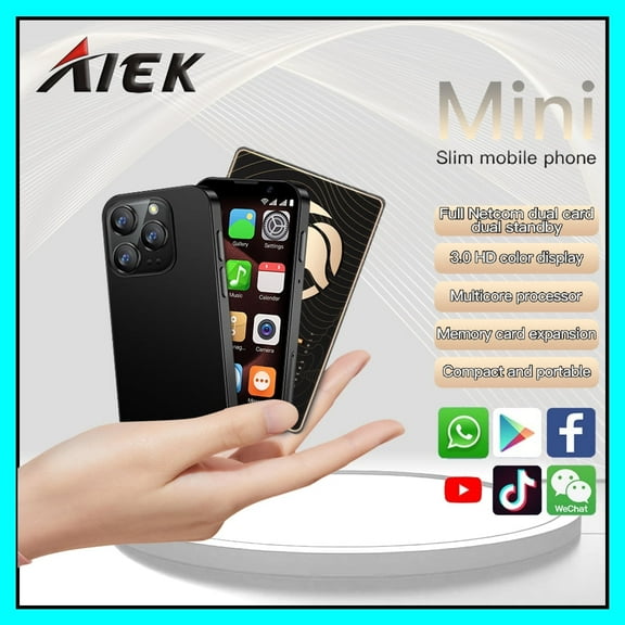 AIEK XS18 Pro 3.0" Mini Smart Phone Android  Face ID 2GB RAM 16GB ROM Facial Recognition Dual SIM Standby 3G Small Phone