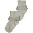 thumbnail image 3 of Tic Tac Toe Girls Rollover Lace Sock 31903-0-6Months (white lace cross), 3 of 3