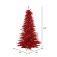 thumbnail image 2 of Vickerman 6.5' Tinsel Red Fir Artificial Christmas Tree, Unlit - Faux Red Christmas Tree - Seasonal Indoor Home Decor, 2 of 2