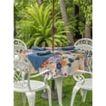 thumbnail image 2 of Boho Pink Flowers Outdoor Tablecloth - 60 Inch Round Dining Table Cover, Colorful Floral Spring Vintage Botanical Waterproof Outdoor Table Cloth with Umbrella Hole & Zipper for Picnic/Patio/Party, 2 of 7