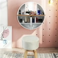 thumbnail image 4 of Patiojoy Modern Vanity Stool  Round Cushioned Stool with Wooden Legs White, 4 of 4
