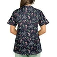 thumbnail image 4 of HaHaHappy Christmas Scrubs for Women Plus Size V Neck Ugly Christmas Print Scrub Tops Dressy Short Sleeve Funny Scrub Shirts Nursing Uniform Nurse Medical Workwear with Pocket Blue 5XL, 4 of 5