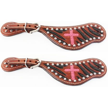 - Horse Western Riding Cowboy Boots Leather Spur Straps Tack 7429