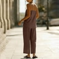 thumbnail image 5 of hoksml Women's 2 Piece Linen Cotton Set, Vacation Outfits for Women, Cami Top and Wide Leg Pants, 5 of 6