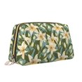 thumbnail image 2 of Naloa Lilies Flowers Leather Makeup Bag for Purse Travel, Portable Small Cosmetic Organizer for Women and Girls, Make up Bag with Zipper, 2 of 8