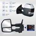 thumbnail image 2 of WLLW Towing Mirrors for 2017 2018 2019 2020 Ford F250 F350 F450 F-550 Super Duty Power Heated Temperature Sensor Turn Signal Light Spot Auxiliary Lamp Pickup Truck Tow Mirrors Chrome Cap, 2 of 2