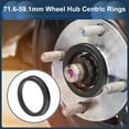 thumbnail image 2 of Unique Bargains Car Wheel Hub Centric Rings Black Polycarbonate Wheels Center Shaft Shock Absorbing Hubrings 4 Pcs OD 71.6mm to ID 59.1mm, 2 of 7