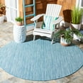thumbnail image 2 of SAFAVIEH Courtyard Morven Chevron Stripes Indoor/Outdoor Area Rug, 6'7" x 9'6", Aqua/Grey, 2 of 10