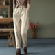 thumbnail image 5 of Pantalones gruesos de algodón de otoño e invierno, pantalones casuales, pantalones harén de terciopelo con cintura elástica para mujer, pantalones largos de moda de primavera de color sólido, 5 of 6